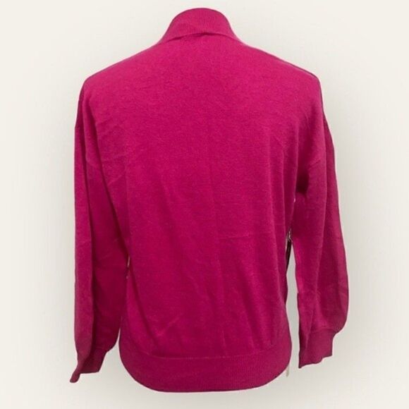 Anthropologie Callahan Magenta Mock Neck Pink Sweater Angora Wool Blend Sz M NEW - Picture 4 of 6